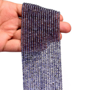 Cuentas Sueltas de Iolita AAA+ de 3mm-4mm, Microfacetadas, en Forma de Rondelle, Iolita Azul Natural, Piedra Semipreciosa para Joyería - Product Image 5