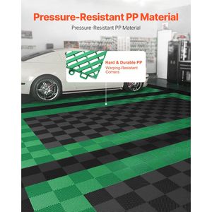 Set di 50 Pezzi di Tappetini Modulari a Incastro 12FT X 12FT, Tappeti Drenanti Antiscivolo Verdi in Plastica PP per Pavimentazione - Product Image 2