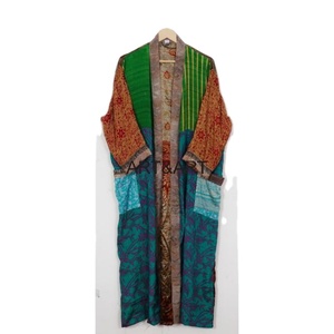 Haute qualité 100% soie imprimé Kimono Robe beau patchwork motif personnalisable couleur respirant doux printemps été automne - Product Image 2