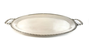 Hot Sale Decorative <b>Silver</b> Oval Tray With Handle Tea <b>Coffee</b> Snacks Serving Trays Home Decoration <b>Table</b> Accessories - Product Image 5