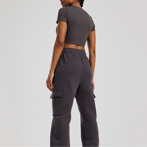 Latest Design Custom Logo Women's Comfortable Cargo Joggers Terry Fleece Women's Soft Touch Sweatpants Women's Pants & Trousers - Product Image 2