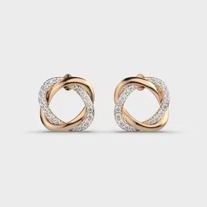Premium Quality Moissanite Diamond <b>Earrings</b> White, Yellow, Rose Gold Finish Elegant Fine Jewelry Available At Competitive Price - Product Image 2