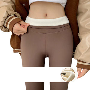 Leggings chauds pour femmes, couleur unie, hiver, vente chaude, leggings thermiques épais de qualité supérieure, extensibles, confortables, tendance et à la mode - Product Image 2