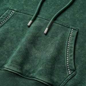 Modern Winter Casual Women's <b>Rhinestone</b> <b>Hoodies</b> with 100% Cotton Eco-Friendly Material and OEM Manufacturing - Product Image 5