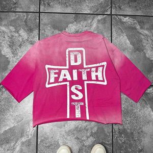 Camiseta Gráfica de Manga Corta para Hombre, Estilo Vintage con Lavado Ácido, Cuello Mock, de Felpa Francesa Pesada, Fabricación Personalizada - Product Image 2