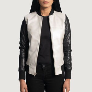 Winter Crop Quilted <b>Sheep</b> <b>Skin</b> Leather <b>Jacket</b> for Women OEM Outdoor Windproof Waterproof Breathable - Product Image 1