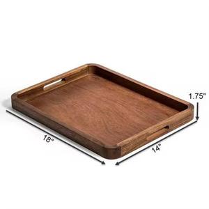 Handcrafted Sheesham Wood Serving Tray Set with Floral Inlay – 2 Piece Retractable Design for <b>Kitchen</b> Dining Ramadan Use - Product Image 2