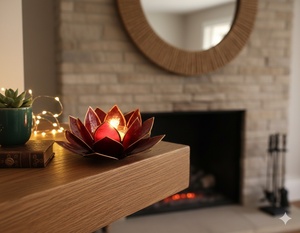 Porte-encens en coquilles de capiz, design moderne fait main, pour aromathérapie de style floral, décoration spirituelle écologique, mariages - Product Image 3