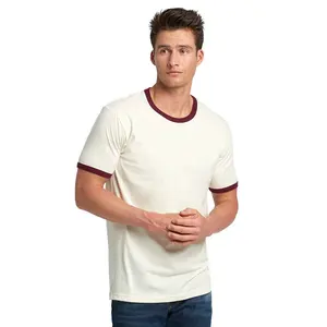 Camiseta de algodão unissex Ringer, camiseta com acabamento contrastante, camiseta em branco da moda, novidade de nível próximo 3604 unissex, novidade de 2024
