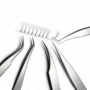 5 Pcs Silver Eyelash Tweezers Set Stainless Steel Professional Lash Extension <b>Tools</b> with PU Leather Case - Product Image 6