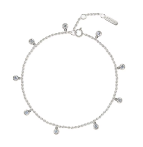 Pulsera de Oro Sólido 10K 14K 18K con Diamantes Redondos Certificados de Laboratorio, Pulsera de Cadena con Eslabones Colgantes y Dijes - Product Image 1