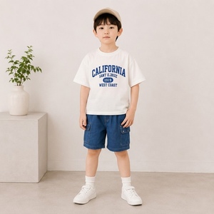 Camiseta Minimalista de Algodón para Niños al por Mayor, 95% Algodón, 5% Elastano, Tejido Suave y Transpirable, Ropa Infantil - Product Image 1