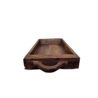 Plateau de service minimaliste en bois de teck laqué avec poignées, multifonction, sans BPA, qualité alimentaire, facile à nettoyer, pour cuisine, salon, boissons