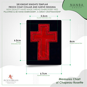 Insignia Roja para la Manga del Abrigo de los Caballeros Templarios |   Roseta de Caballero Templario |   Regalia de los Caballeros Templarios - Product Image 4