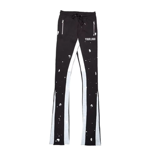 Ensemble de survêtement streetwear écoresponsable personnalisé, délavé à l'acide, uni, avec pantalon de survêtement évasé et sweat à capuche unisexe vierge, style jogger empilé, pour homme, 100% - Product Image 6
