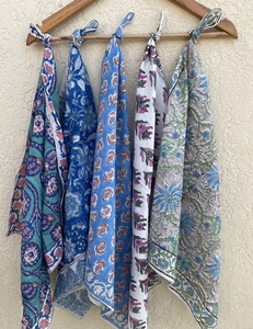 Bandanas indiens imprimés à la main en coton, foulards bohèmes, foulards floraux pour cheveux, accessoires légers d'été, bandeaux pour cheveux, foulards pour le cou - Product Image 5