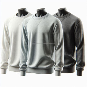 Sudaderas de manga larga con cuello redondo 100% algodón tejido de peso pesado colores sólidos, camisetas deportivas informales con logotipo personalizado - Product Image 6