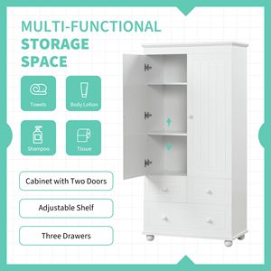 Armadio Alto Portadocumenti con Tre Cassetti per Bagno o Ufficio - Product Image 4
