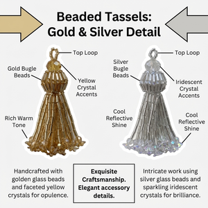 พู่ห้อยประดับลูกปัดทำมือขนาดเล็กสำหรับตกแต่งผ้าม่าน ทำเครื่องประดับ เสื้อผ้า พวงกุญแจ งานฝีมือ DIY - Product Image 6