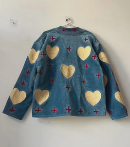 เสื้อแจ็คเก็ตบอมเบอร์ผ้ากำมะหยี่ปักมือลายดอกไม้ แขนยาว ใส่ได้สองด้าน เหมาะสำหรับฤดูร้อน ฤดูใบไม้ร่วง ฤดูหนาว ฤดูใบไม้ผลิ เสื้อผ้าผู้หญิง - Product Image 2