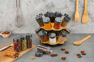 360 Degree Revolving PP Plastic Portable Durable <b>Kitchen</b> <b>Spice</b> <b>Rack</b> Condiment Set - Product Image 4