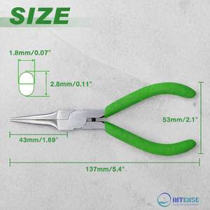 Mini Stainless Steel Needle Nose Pliers <b>Thin</b> Serrated Jaw 4.5 Inch Micro Precision Long Nose Tool Jewelry Making <b>Wire</b> Looping - Product Image 4