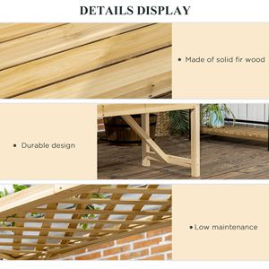 Banc de jardin en bois naturel pour plantes grimpantes/vignes, idéal pour cour, parc, centre commercial ou salon - Product Image 5