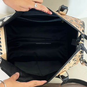 Super Septiembre 2026: Nuevo juego de equipaje de viaje de 3 piezas de cuero genuino a cuadros con diseño grabado, estilo bandolera, de fábrica. - Product Image 6