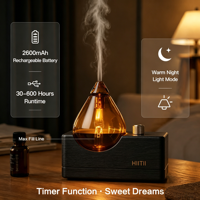 Diffuseur nébulisateur en verre à grain de bois de frêne, sans eau, longue autonomie, silencieux, petit diffuseur portable pour la relaxation