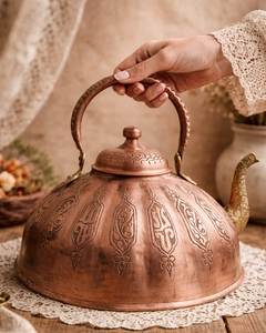 Traditional Copper Boiling Kettle With Fine Finish For <b>Tea</b> Preparation Daily Use And Home Decor Enhancement - Product Image 4
