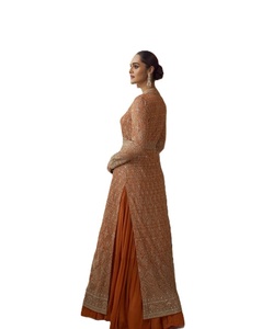 Modest Embroidery Work Polyester Chinon Women Party Evening Floor Length <b>Dress</b> Middle East <b>Long</b> Sleeves Arabic Luxury Abaya - Product Image 5