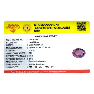 7.4 Carat Natural Amethyst Oval Cut Loose Gemstone for Fine Jewelry - Product Image 4