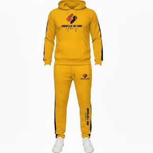 Custom Logo Printed Breathable Winter Men Tracksuit Hoodie Set 100% Cotton Solid Fleece Sporty Casual Jogging <b>Suit</b> - Product Image 1