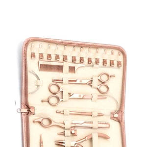 Kit de herramientas profesionales para extensiones de cabello con aguja de crochet, pinzas, clips, acabado en oro rosa de calidad profesional para salón de belleza. - Product Image 3