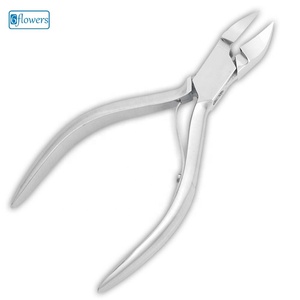 Coupe-ongles professionnels 6flowers en acier inoxydable à ressort unique avec lames concaves motif floral, durables pour les soins des ongles DIY - Product Image 1