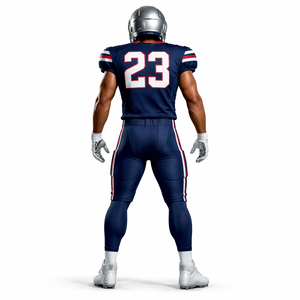 Men’s Custom American Football Jersey and Pants Set Red White Breathable Polyester Team Sports Wear - Product Image 4