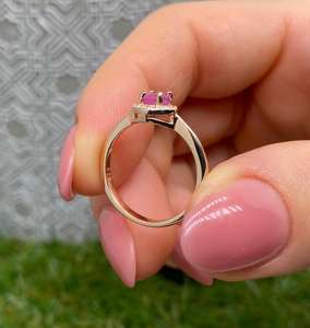 Anillo de Rubí Natural, Plata de Ley 925, Chapado en Oro de 14k, Joyería Fina Hecha a Mano, Certificado IGI, Diseño Vintage, Julio - Product Image 3