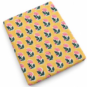 Tela de Algodón Voile Ligera con Estampado Floral Hecho a Mano por Pinksa, Hilo Peinado, Ancho de 43/44 Pulgadas, Rajasthan, Hilo 60S60S, 90 GSM - Product Image 4
