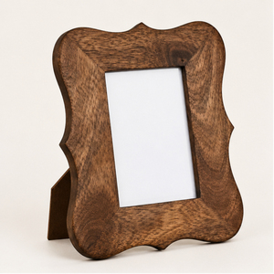 Handcrafted Scalloped Wooden Photo <b>Frame</b> Vintage Wavy Solid <b>Wood</b> <b>Picture</b> <b>Frame</b> for Tabletop Home Decor Custom Size Manufacturer - Product Image 1
