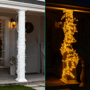 Ghirlanda Natalizia Illuminata 2,4m 144 LED Luce Bianca Calda 8 Modalità Telecomando Timer IP45 Impermeabile Rami Flessibili - Product Image 5