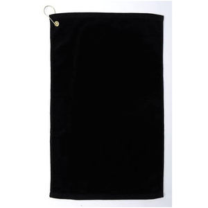 Black Microfiber <b>Towel</b> with Hanging Loop Solid Color Absorbent Rectangle Cloth for <b>Golf</b> and Makeup Removal - Product Image 4