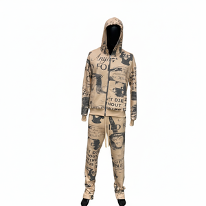 Plus Size Lightweight 69% Cotton 31% <b>Polyester</b> Men and woman zipper <b>Tracksuit</b> in many colors comfortable and breathable - Product Image 1