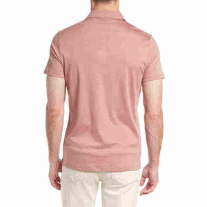 Polo en coton Oxford uni à manches courtes pour homme, coupe classique, décontracté, respirant, design tissé - Product Image 3