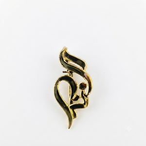 14K Solid Gold Custom Handmade Unique Designer Brooch Luxury <b>Badge</b> Brooch Fine Jewelry for Wedding Engagement Parties and Gifts - Product Image 1