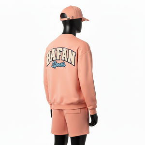 Conjunto de Sudadera y Pantalones Cortos de Forro Polar de Algodón para Hombre, Transpirable, Suave al Tacto, con Logotipo Personalizado - Product Image 5