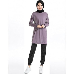 Latest Custom Design Muslim Sportswear Modest Gym Wear Traditional Regular Solid Color Activewear Women Tracksuit Logo - Product Image 1