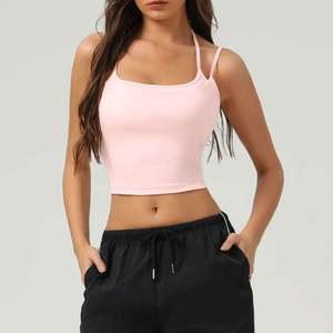 Soutien-gorge de sport sans coutures pour femme, dos nageur, col ras du cou, maintien moyen, pour yoga et fitness, couleur unie, respirant, séchage rapide, anti-transpiration - Product Image 4
