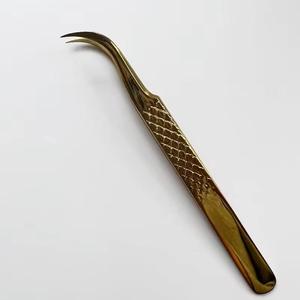 Morje Surgical Gold-Plated Eyelash Tweezers Set Smooth Tips for Beauty Use - Product Image 5