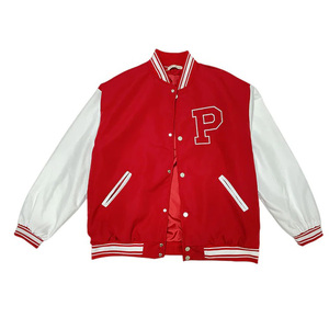 เสื้อแจ็คเก็ตวาร์ซิตี้สีน้ำตาลแบบยูนิเซ็กซ์ แขนสีขาว ปักลาย P ด้านหน้า สไตล์พรีปปี้ ใส่ได้ในฤดูใบไม้ร่วง ทรงปกติ ติดกระดุมแถวเดียว กันลม - Product Image 5