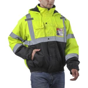 Reflective Safety Clothing With Waterproof Silk Fabric Jacket Black Polyester Safety Jacket High Visibility Workwear - Product Image 1